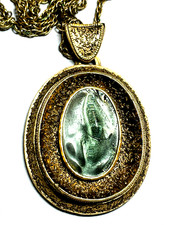 Mega statement vintage costume jewellery necklace + pendant handmade excellent condition