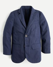 Crew Cuts Ludlow Unstructured Suit Jacket Boys 12 Blue Somelos Fabric Preppy