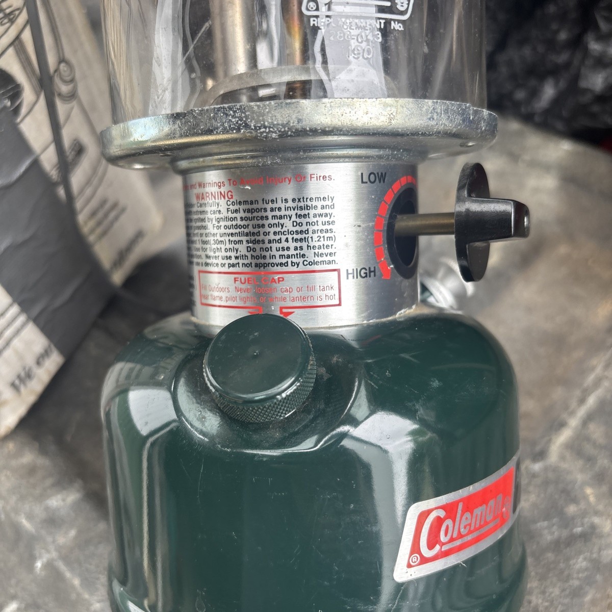 Vintage Dated 5/1991 Coleman Double-Mantle White Gas Lantern Model