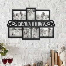 Collage Picture Frame Holds 7 Images Wall Hanging Multiple Family Photos