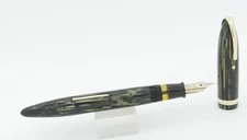 Sheaffer Balance Full-Size Green Military Clip Fountain Pen - 1940 - 14kt F  Nib