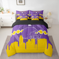 Erosebridal Queen Football Bedding Set 7 Piece Comforter Sheets Pillow cases