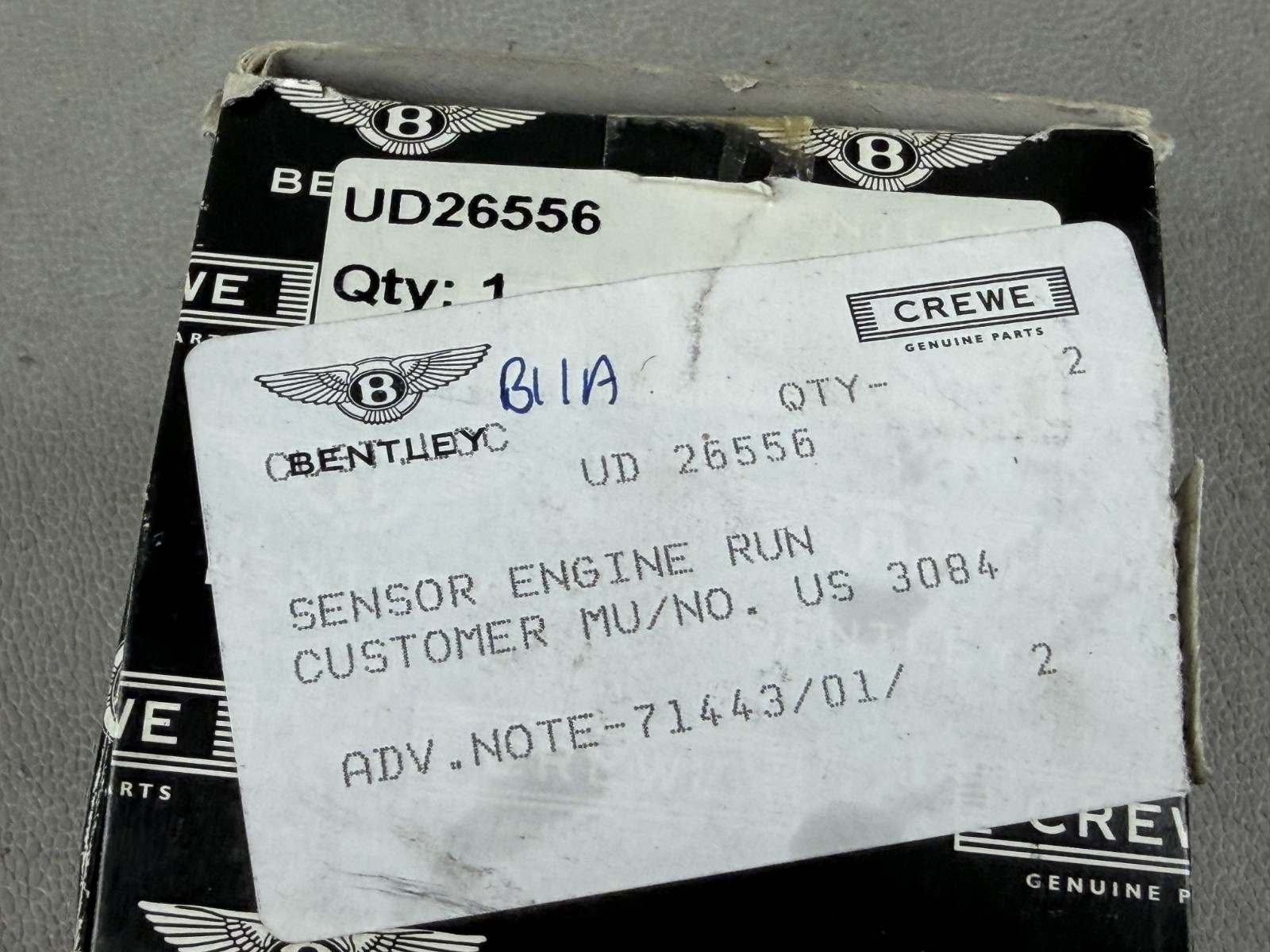 NEW! Never Used! 1987-1989 Rolls Royce Silver & Bentley Sensor Engine Run OEM