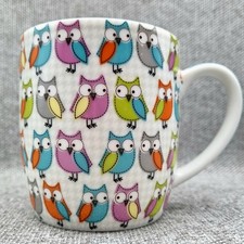 Retro Owls - Bird Print - Ceramic Mug 