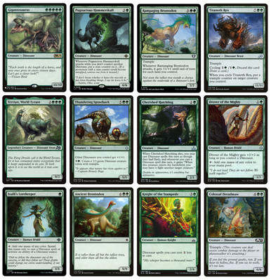 MTG - 12 x verschiedene Dinosaurier Zauber für Tribal Commander - verschiedene Sets - LP+ B