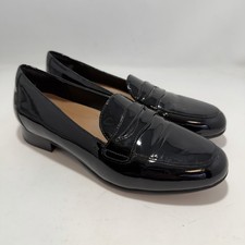 Clarks Unstructured Women's Loafer black patent leather penny loafer size US 7M