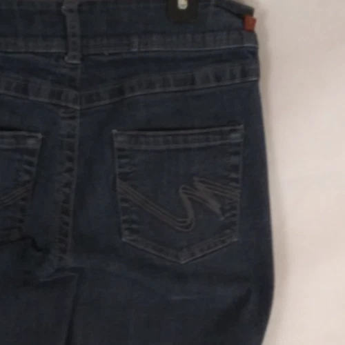 Pantalones de mezclilla para mujer Mixit lavado oscuro tiro bajo pierna ancha talla 6 Foto 4 de 4