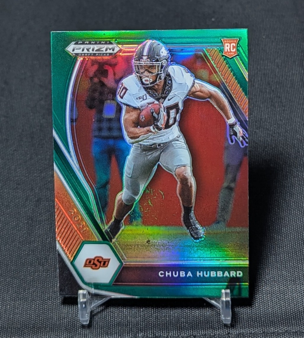 Chuba Hubbard Green Holo Rookie RC 2021 Prizm Draft Picks Card #125 Panthers