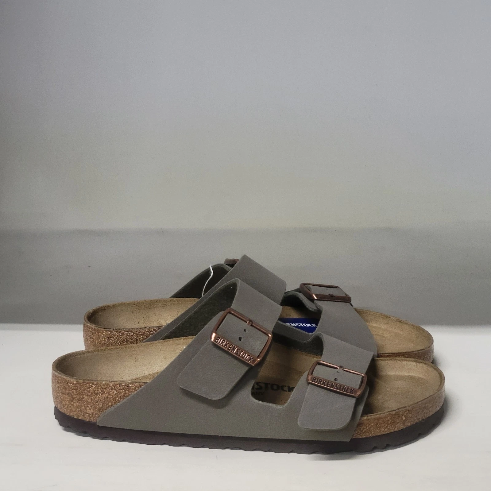 Birkenstock Arizona BS Birko-Flor Birkibu Sandal Stone Womens Size 8 Regular Fit