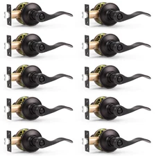 Probrico Oil Rubbed Bronze Privacy Door Levers Interior Keyless Handles Lock ...