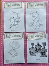 Destash: Lili of the Valley Rubber Stamps - LOTV - 4 Bear Themed Stamp Bundle