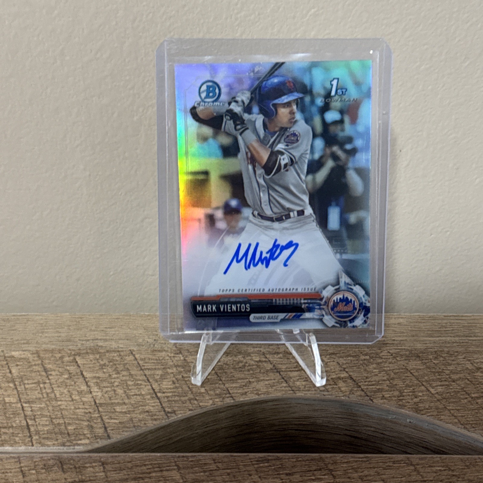2017 Bowman Chrome Draft Mark Vientos 1st Refractor Auto /499 Mets