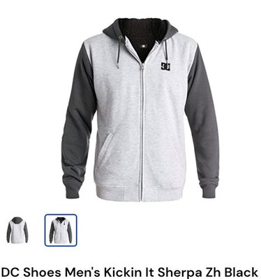2016 DC Shoes Kickin It ZH Hoodie Mens XL Grey Full-Zip Jacket
