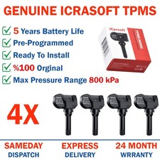 4x Sensore Pressione Pneumatici Tpms Preprogrammato Adatto a Jeep Cherokee KL [2015 IN POI]