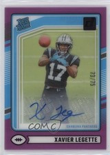 2024 Panini Clearly Donruss Rated Rookie Purple 73/75 Xavier Legette Auto 1f60