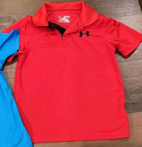Boys Under Armour Shirts Size Youth Xtra Small ( Lot Of 2) Red/Blue - Picture 3 of 9