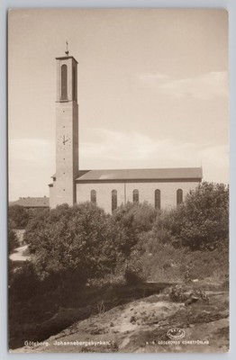 Gothenburg Sweden Johanneberg Church Modernist Architecture RPPC [1940s]