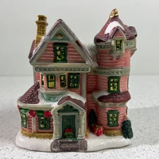 Windham Heights Pink Three Story Victorian Christmas Village Miniature Building
