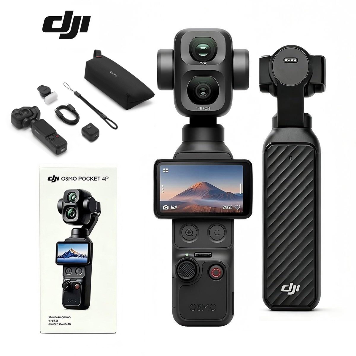 Original DJI Osmo Pocket Four Pro(4P) Standard Combo Handheld Stabilizer 103GB