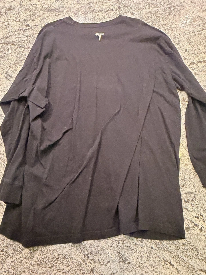 Camisa Tesla Para Hombre Talla XXL Negra Manga Larga Vehículo Eléctrico Coches Cuello Redondo Camiseta Foto 4 de 4