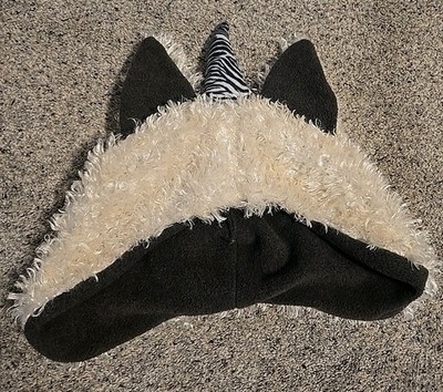 Oversized Zebra Unicorn Furry Animal Ears Hat Hood Cosplay Handmade Indie Maker