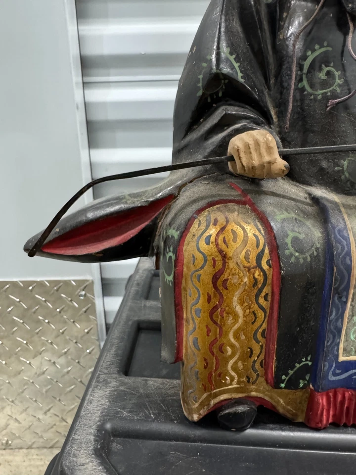 Lote de 2 Shogun Japonés Madera Tallada y Lacada Hueca, Período Edo Siglo XIX Foto 4 de 4