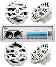 Gravity Marine Boat AM FM Media Receiver  4x Kenwood KFC-1653MRW 6.5" Speakers