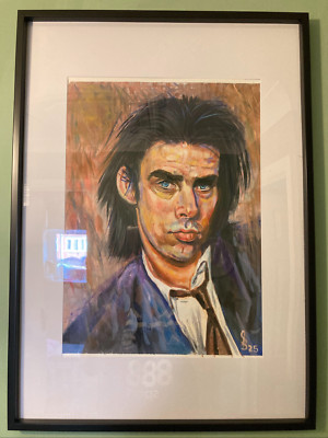 Nick Cave ''Do You Love Me'' Original Portrait GERAHMT Öle Unikat Kunst