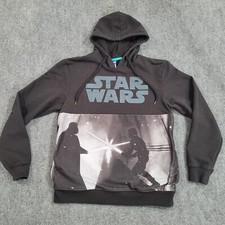 Star Wars Hoodie Men L Darth Vader Luke Skywalker Lightsaber Sweatshirt Pockets