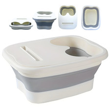 Collapsible Foot Spa Bath Bucket Portable Pedicure Soaking Bowl White