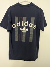 Adidas Vintage 80s Trefoil USA Single Stitch T-Shirt Medium Blue Double-Sided