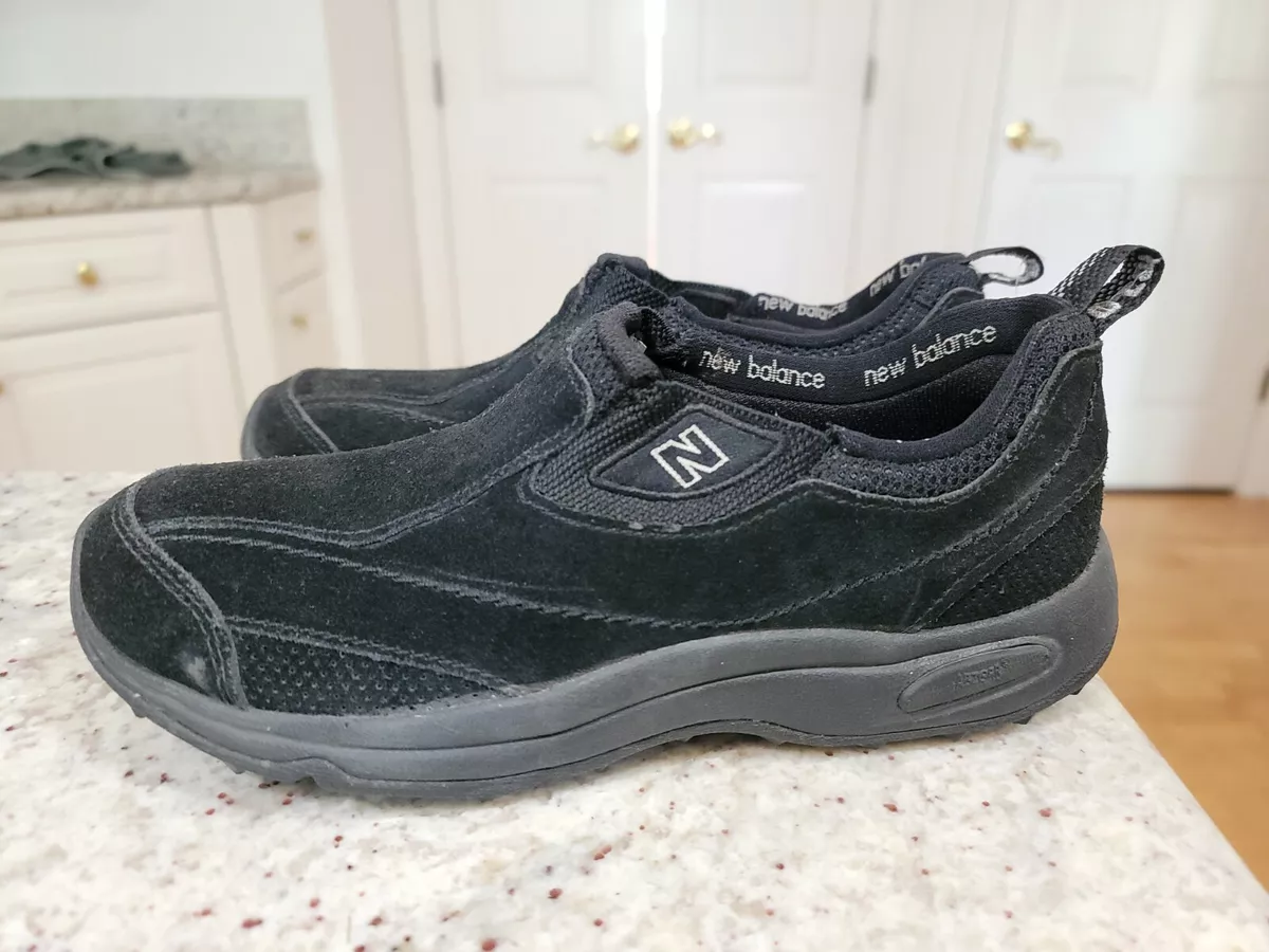 New Balance Womens WW640BK Suede Black Slip on Walking Shoes Size 5.5 M. EUC
