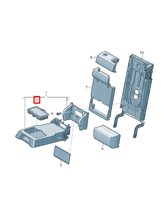AUDI Q7 SQ7 4M REAR SEAT ARMREST CUP HOLDER 4M0885995A4PK GENUINE eBay