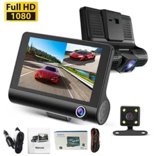 4" Dash Cam Front and Rear Dash Cam Full HD Backup with Night Vision G-Sensor