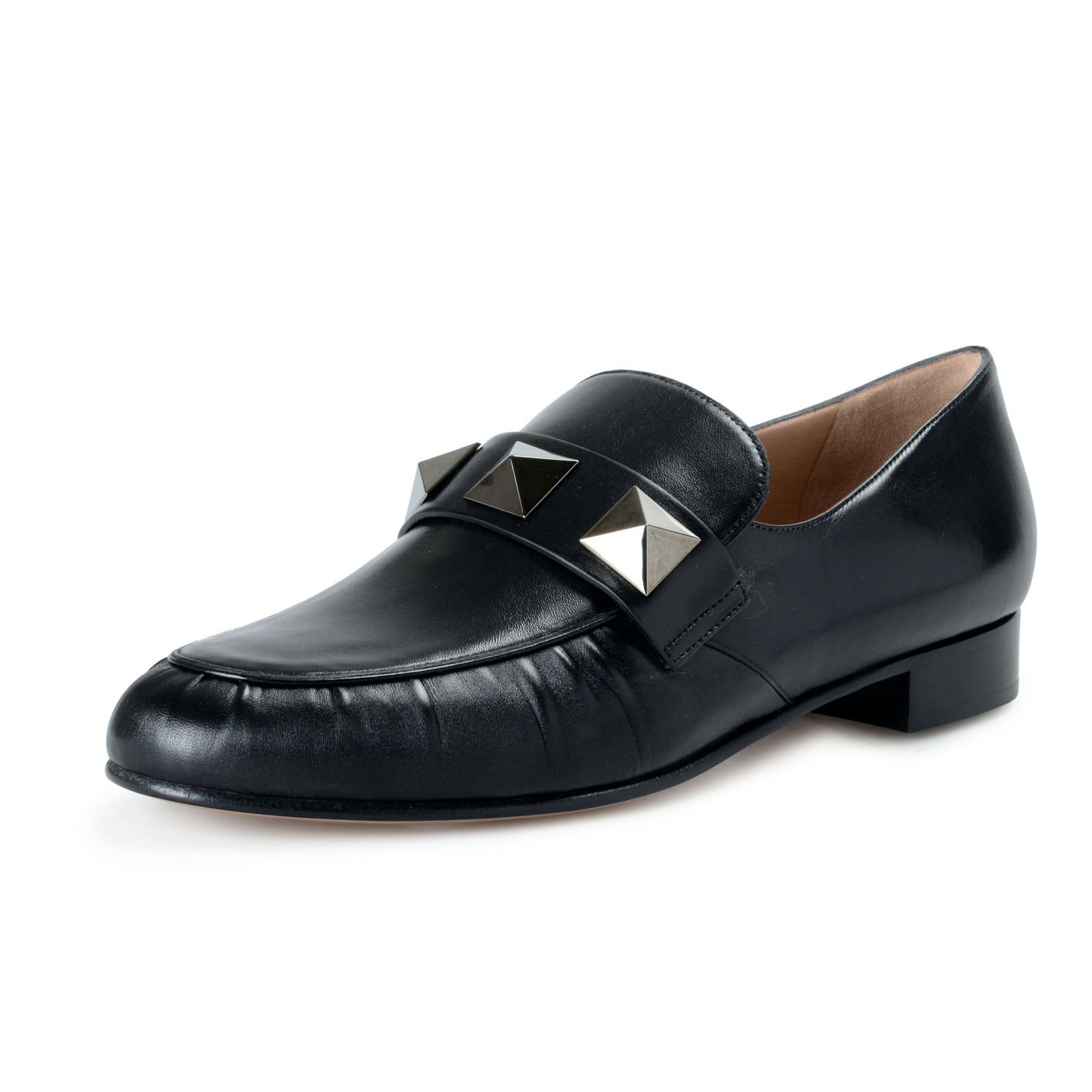 Black Leather Loafers Slip 