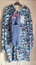 Primark Lilo & Stitch Hooded Blue Snuddie Size M/L With Stitch Cosy Socks
