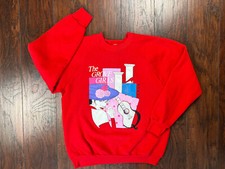 VTG Fruit of the Loom The Grove Girls CGCG USA Made Red Crew Sweater Adult Sz L