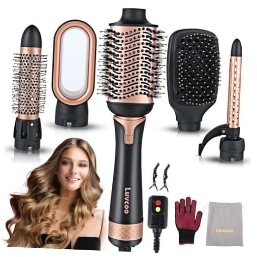 Blow Dryer Brush,5 in 1 Versatile Ceramic Titanium Hair Dryer Brush,One-Step-image