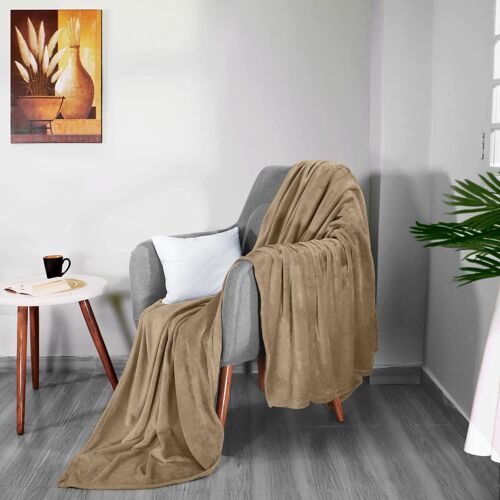Fleece Blanket 300GSM Luxury Bed Blanket Anti-Static Fuzzy Soft Utopia Bedding - Picture 90 of 170