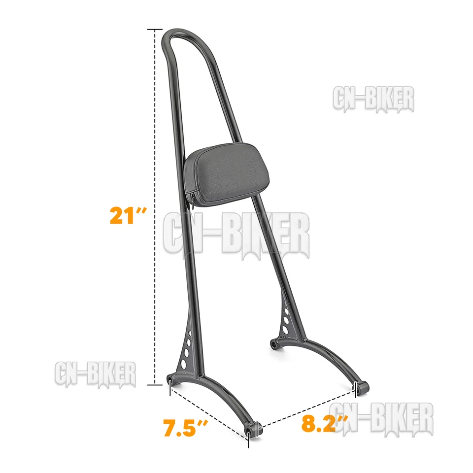 Respaldo de pasajero desmontable Sissy Bar para Harley Sportster 883 1200 1996-2003 Foto 3 de 4