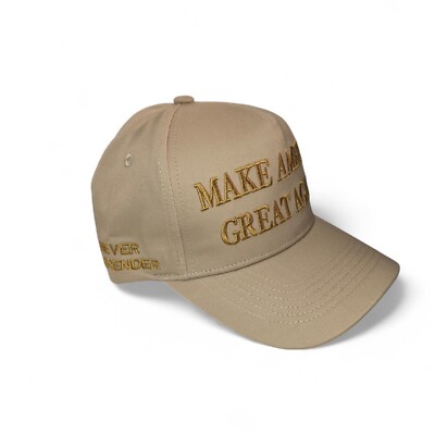 Donald Trump 45-47 Never Surrender Khaki MAGA Hat Cap Make America Great Again