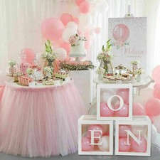 A-Z Baby Shower Décor Gift Box Transparent Balloons Packing DIY Letter Cube