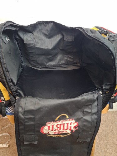 Vintage William Grants Scotch Whisky Holdall Black Yellow Red Embroidered Logo - Picture 8 of 10