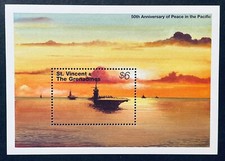 ST VINCENT 50TH ANV OF PEACE IN THE PACIFIC WWII STAMPS 1995 MNH WARSHIP BOAT 1