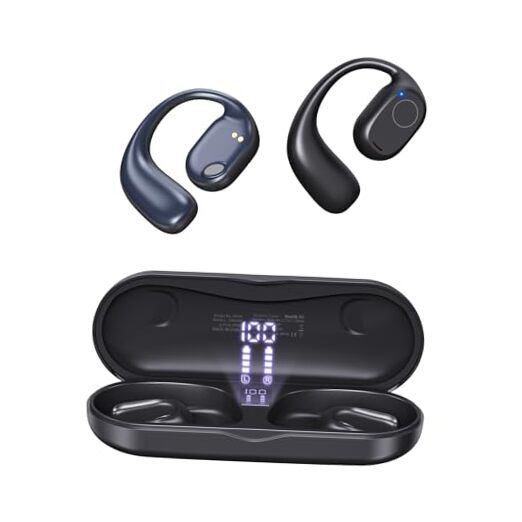 Open Ear Headphones, Bluetooth 5.3 Wireless Air Conduction Headphones Black-image
