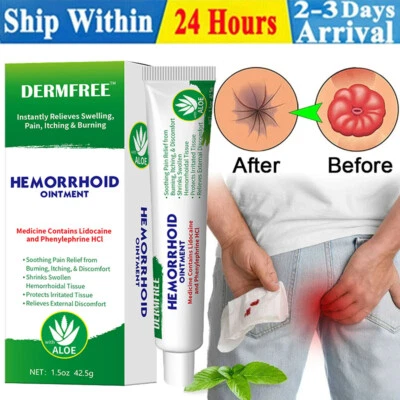 DERMFREE 42.5g Herbal Haemorrhoid Cream Treatment Hemorrhoid Ointment Piles Pain Relief