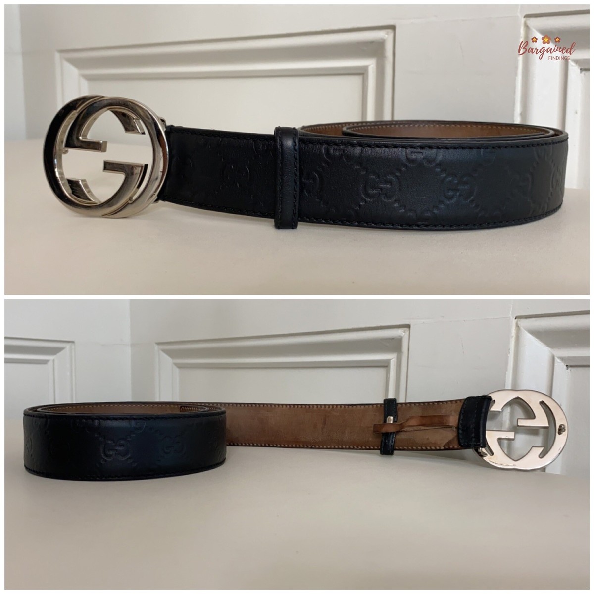 Authentic Gucci Black Guccissima Leather Silver Interlocking G