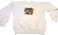 Sweatshirt Adult L Large Lowrey Logo Crest Gray USA MADE Vintage Fruit Of Loom
