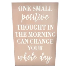 Primitives by Kathy Box Sign 6 x 4 Blush Positive Thought NWT