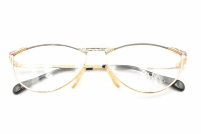 Lunettes Ovales Vintage EBM Design W240 - Or Violet - Monture Métal NOS Neuf Sans étiquette